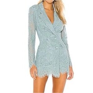 DONNA MIZANI- Dixon mini dress- Elegant Lace Blazer Dress in sea foam
